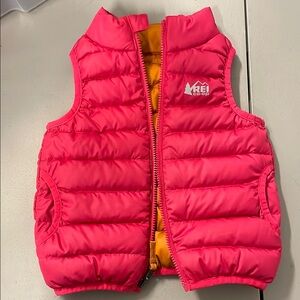 Kids REI reversible Pink and Orange Down Puffer Vest